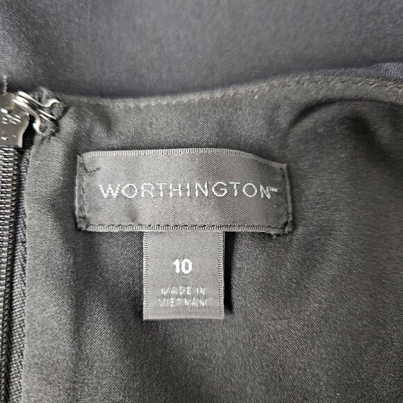 Worthington Women's Black Sheath Dress Size10 Elegant Work Career Party Cocktail - Picture 7 of 8